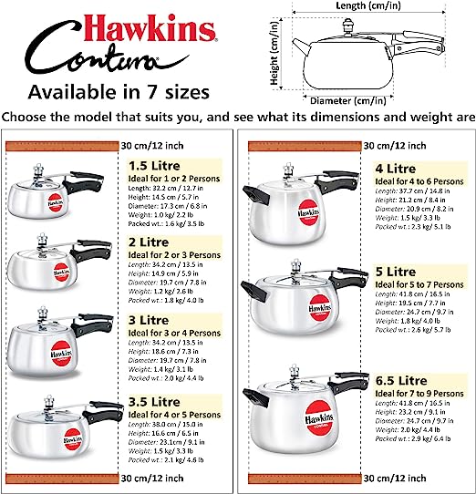 Hawkins Contura HC35 3.5 Liter Pressure Cooker