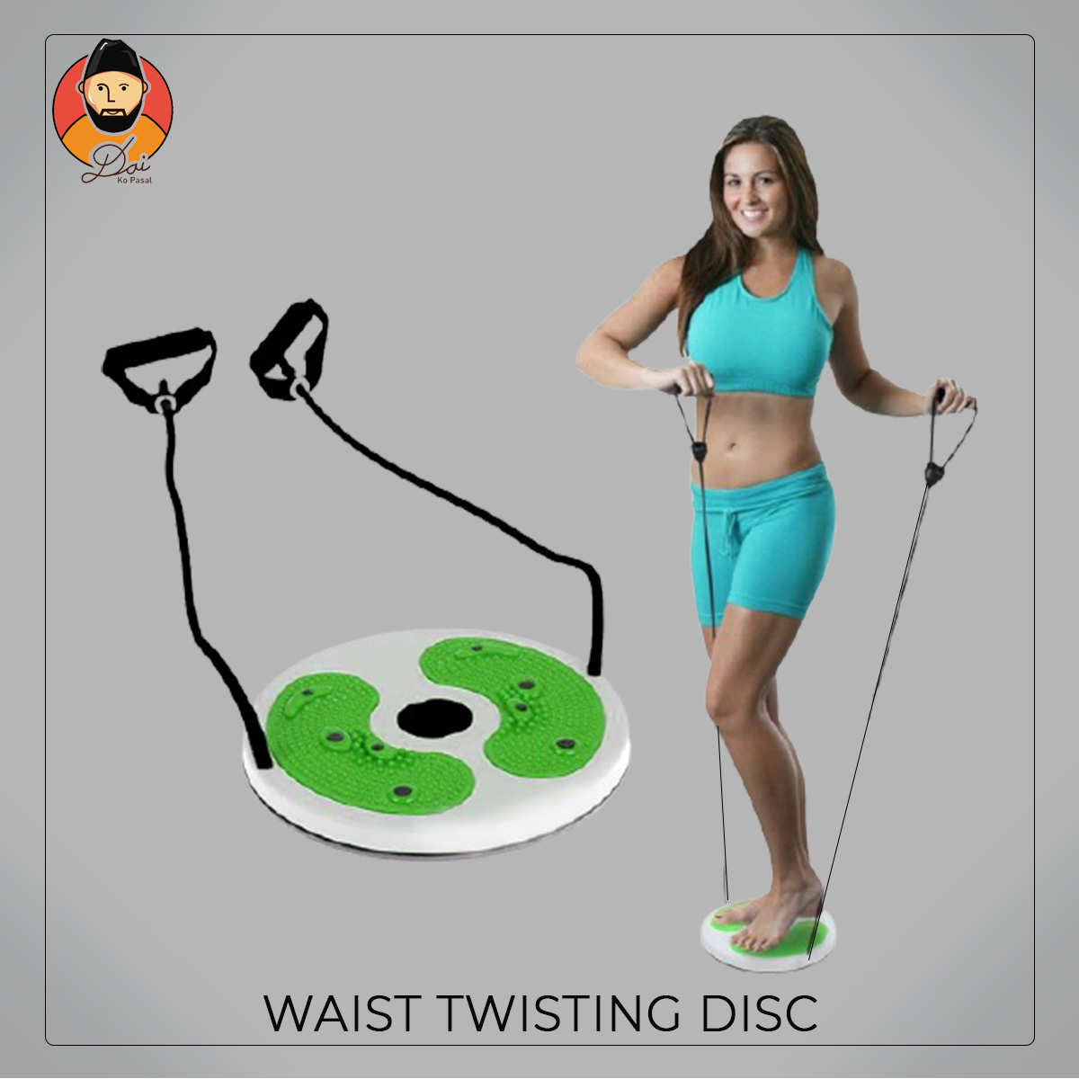 Waist Twisting Disc Twister Board Waist Exercise Disc Twist Waist Plate Resistance Rope with Handle