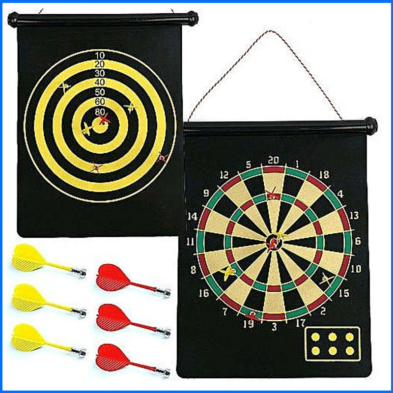 Magnetic Score Dartboard Kit - Safety Dartboard with 6 Soft Darts, Family Indoor & Outdoor Games