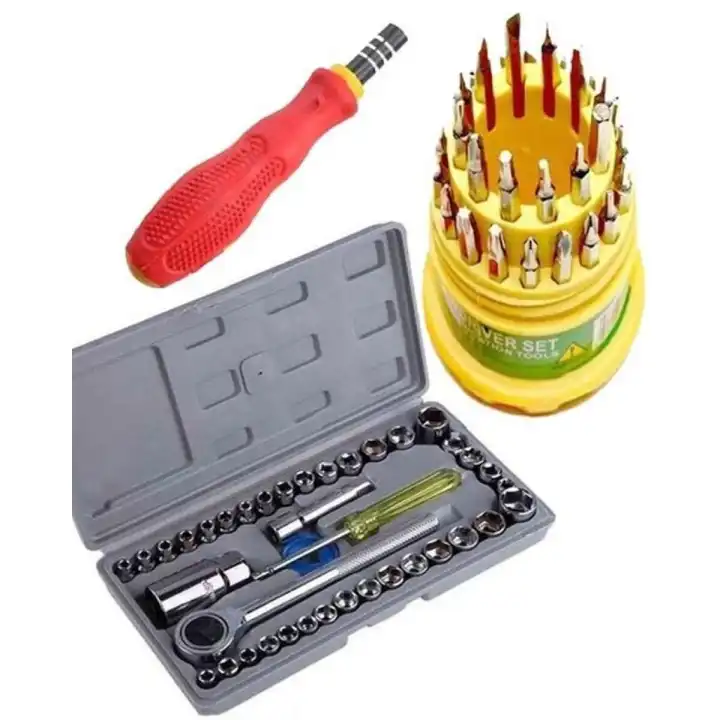 40 in 1 Pcs Wrench Tool Kit & Screwdriver & Socket Set Combo