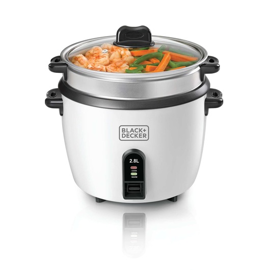 Black Decker 2.8 Ltr. Non Stick Rice Cooker With Steamer RC2850 B5