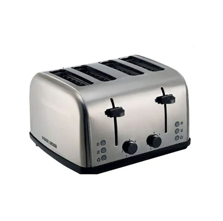 Black+Decker 4 Slice Stainless Steel Toaster With Dual Control ET304-B5