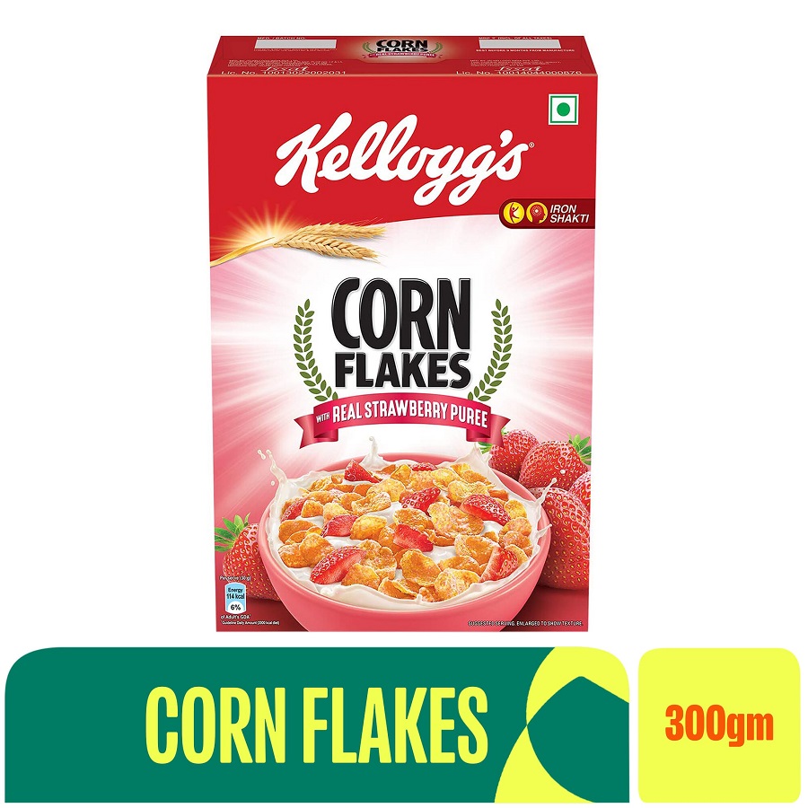 Kellogg's Corn Flakes 300gm (Real Strawberry)