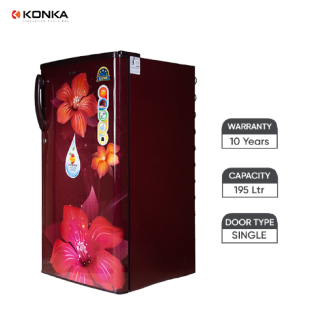 KONKA Refrigerator 195 Liters Single Door (KRF/KRFF195W/B - Main Image