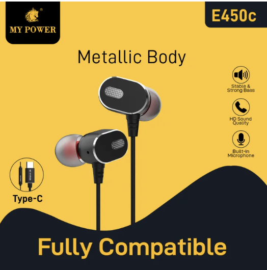 My Power Type C Earphone e450c, compatible earphone