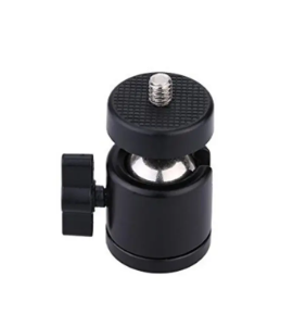 360 Mini Ball Head Metal Mount Adjustable for Tripod Monopod Stand - Black