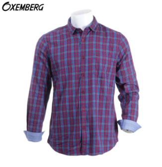 Oxemberg Red Checkered Printed Slim Fit Shirt For Men