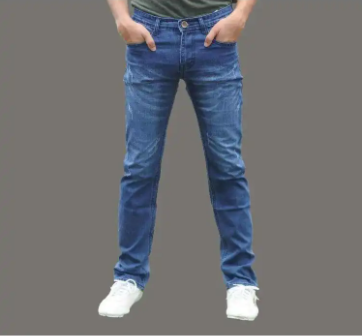 Blue Stretchable Slim Fit Denim Pant For Men