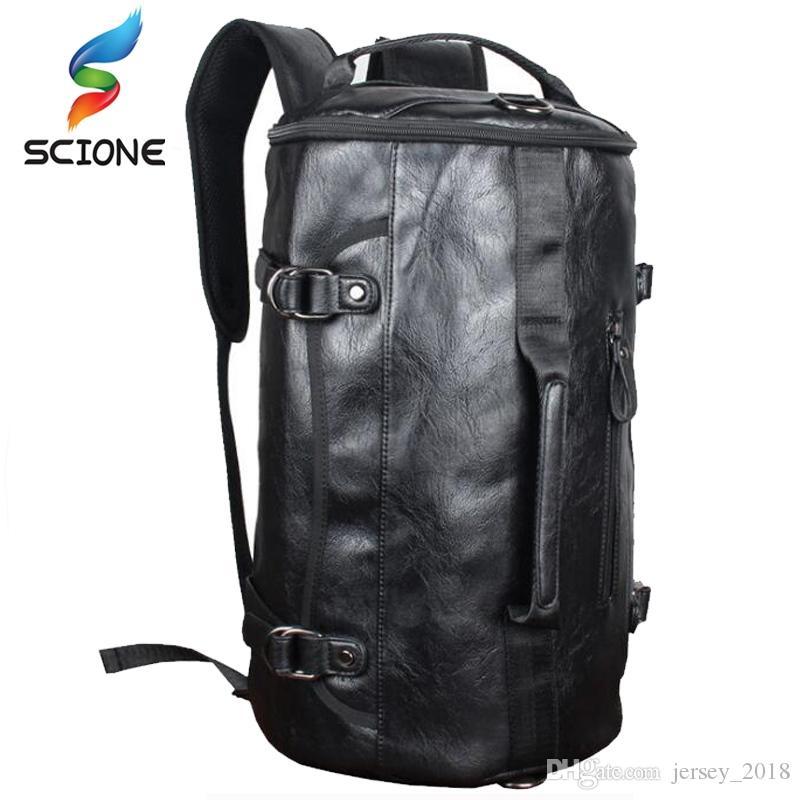 Hot PU Leather 4 in 1 Outdoor Sports Gym Bag Travel Backpack Hand BAg